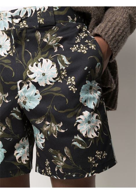 shorts con stampa floreale ERDEM | Shorts | 604MOFG LUCASBLACK/AZURE/OLIVE